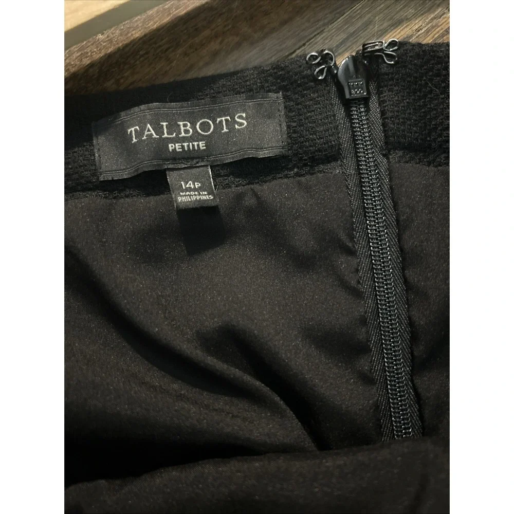 Talbots Tweed Pencil Skirt Womens 14P Blue Red Business‎ Straight Knee Length